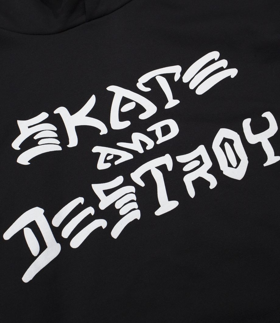 thrasher skate and destroy hood black thrasher skate and destroy hood black