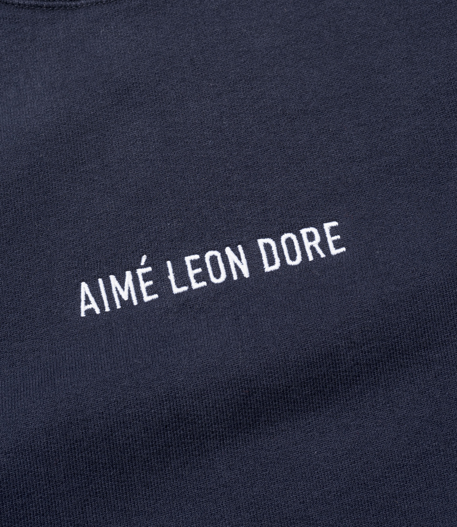 aimer logo aim 233 leon dore logo sweatshirt midnight navy aimer logo aim 233 leon dore logo sweatshirt midnight navy