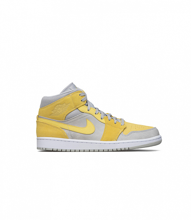 Shop Air Jordan 1 Mid Mixed Textures Grey/Yellow at ITK online store